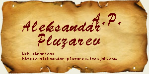 Aleksandar Plužarev vizit kartica